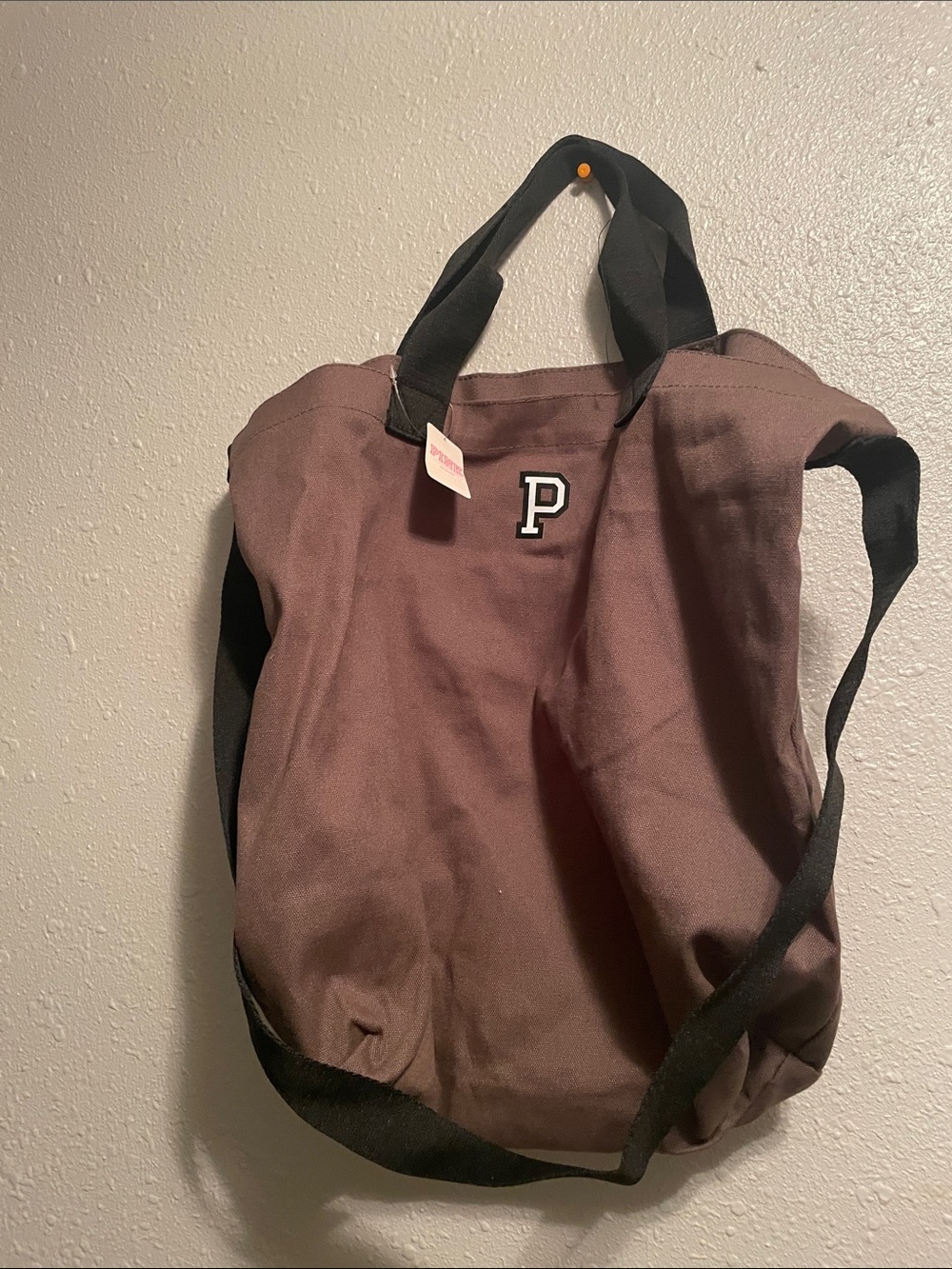 PINK Victoria's Secret Olive Tote with Black Straps
